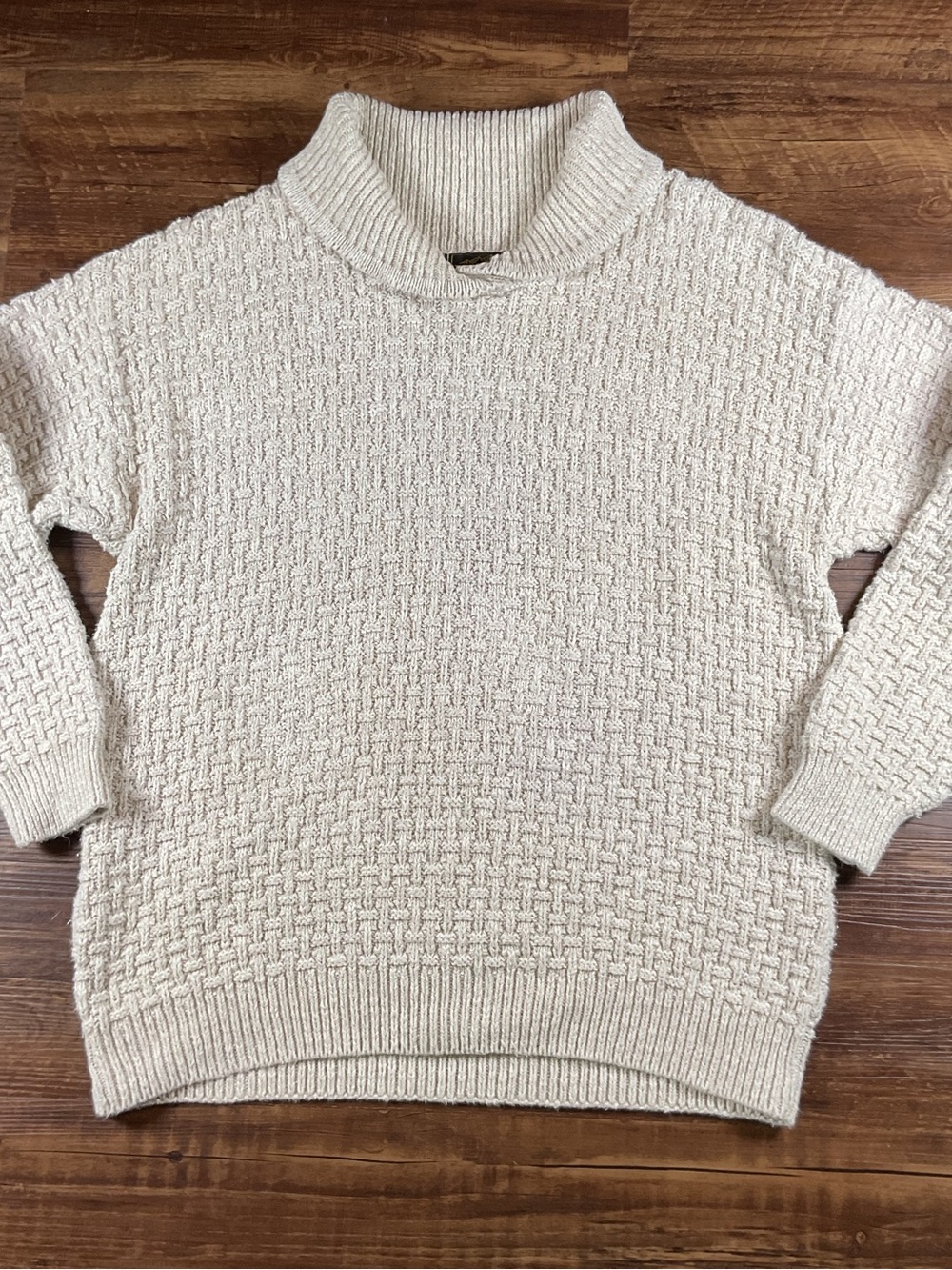 Vtg Eddie Bauer Black Tag Sweater Women’s S Cotton Cable Basketweave Knit USA